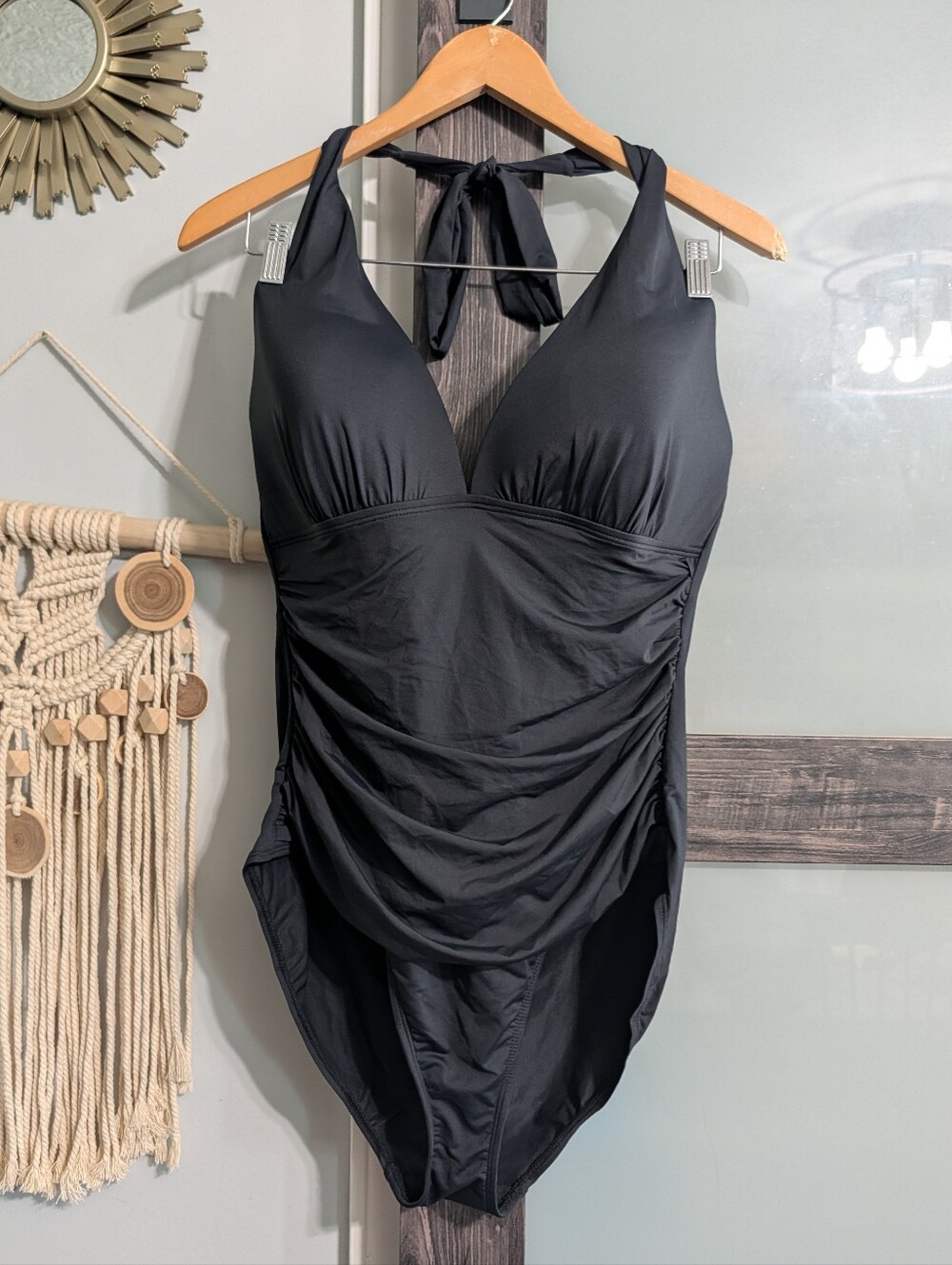 Ralph Lauren Swim Black Tie Neck 1 Piece